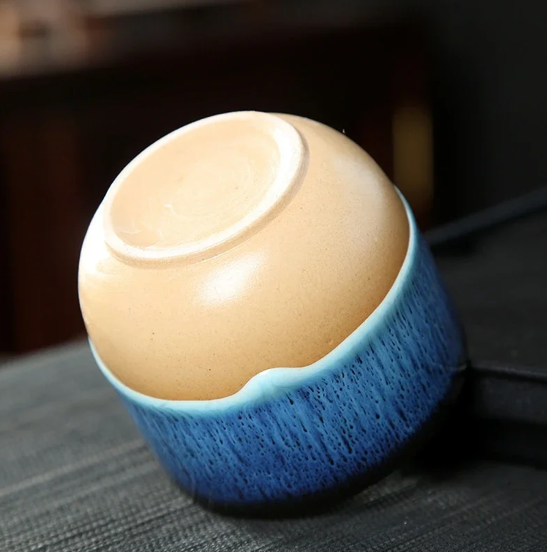 Handgjord keramikmugg – Blå-glaserad teskål Carvallo