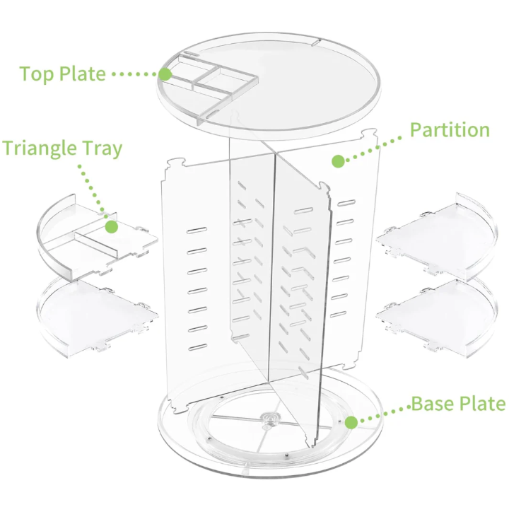 360° Rotating Make-up Storage Organizer Carvallo
