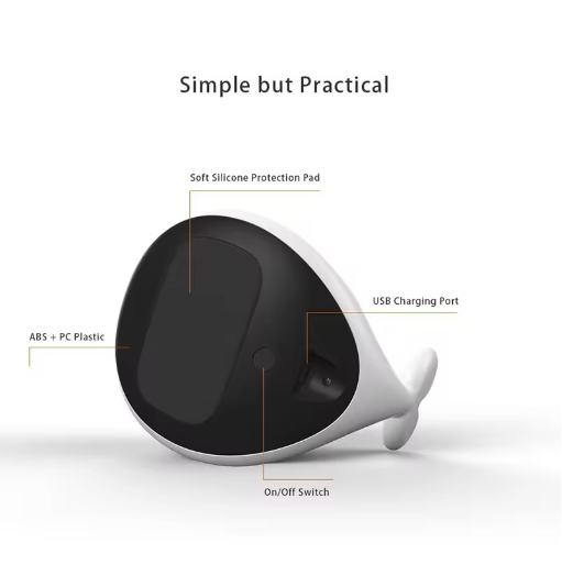 Charmig färgväxlande val nattlampa Carvallo