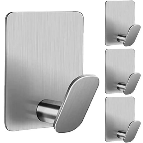 Carvallo Självhäftande Väggkrokar i Rostfritt Stål | Tung belastning | Utan borrning | För bad, kök & garderob Carvallo