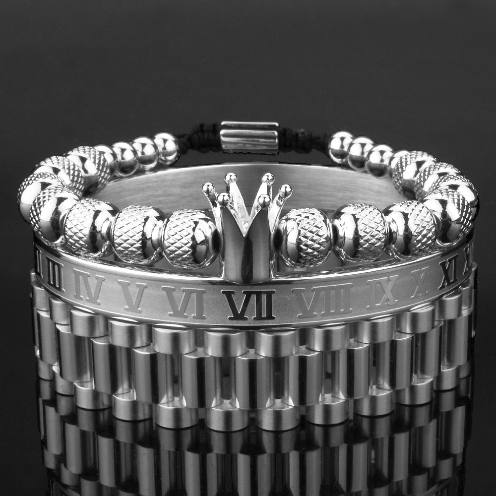 Lyx Krona Armband Set-Jewelry for women-Hemnix-Silver AAA-Hemnix