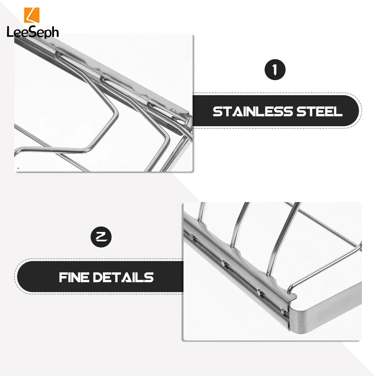 Carvallo Pro rostfria ribbhållare | Non-stick & hållbar | För BBQ, grill och ugn | Perfekt för saftiga revben Carvallo