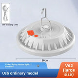 Carvallo Solar UFO-Campinglampa | Med fjärrkontroll | Uppladdningsbar & Bärbar | För utomhus, nödsituationer & nattmarknader Carvallo