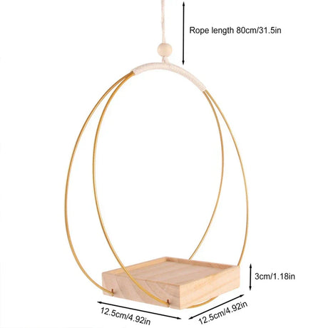 Carvallo Växthållare | Hängande hylla av trä | Blomma hängare för vardagsrum, balkong & inredning inomhus Carvallo