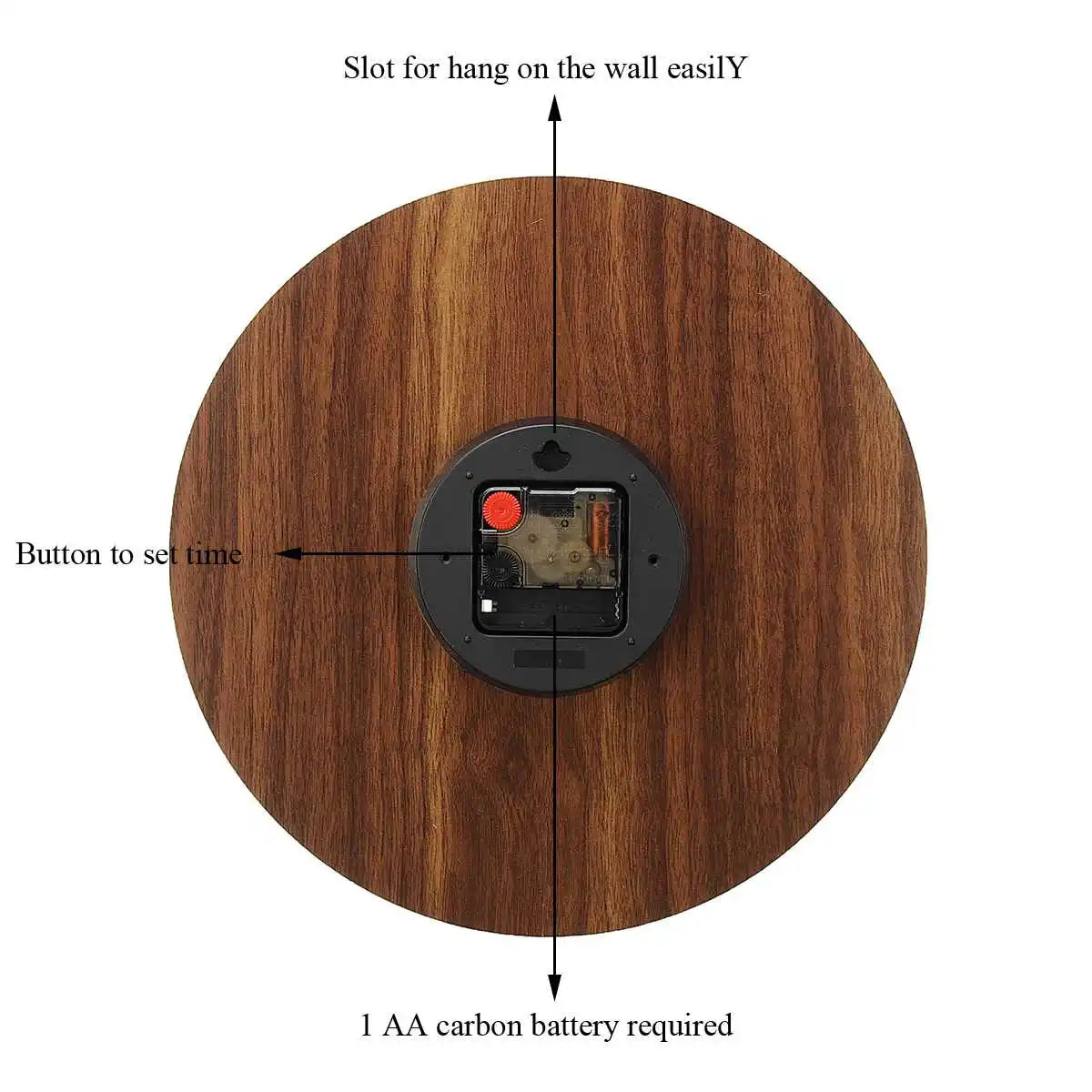 GlowClock - Tyst Trä Väggklocka med Nattljus Carvallo