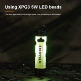 Carvallo ficklampa LUMIRO PocketBeam | 350 lm | Magnetisk & med krok | USB-C uppladdningsbar | För camping & utomhus Carvallo