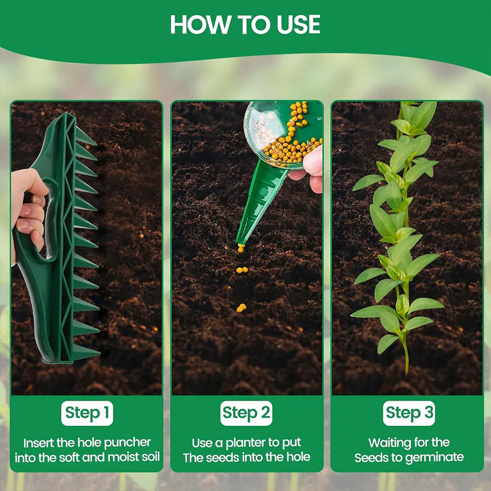 Carvallo Såhjälpare Set 4/7-delar | Växthjälp med 12-håls såmall | Vattentålig & Stabil | Trädgårdsverktyg för precis sådd Carvallo