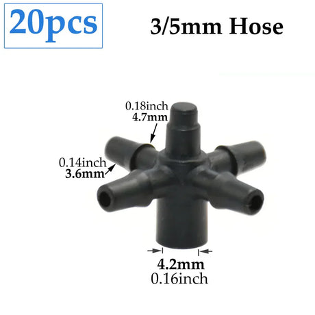 Carvallo Cross Connector | 2-Way Arrow Connection | For 3 mm & 5 mm Hoses | Drip Irrigation Systems Carvallo