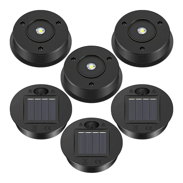 Carvallo 6-pack Sol-ersättningslock för trädgårdslampor | Ø 7 cm | LED-lampor med solpanel | Vattentät & Automatisk Carvallo