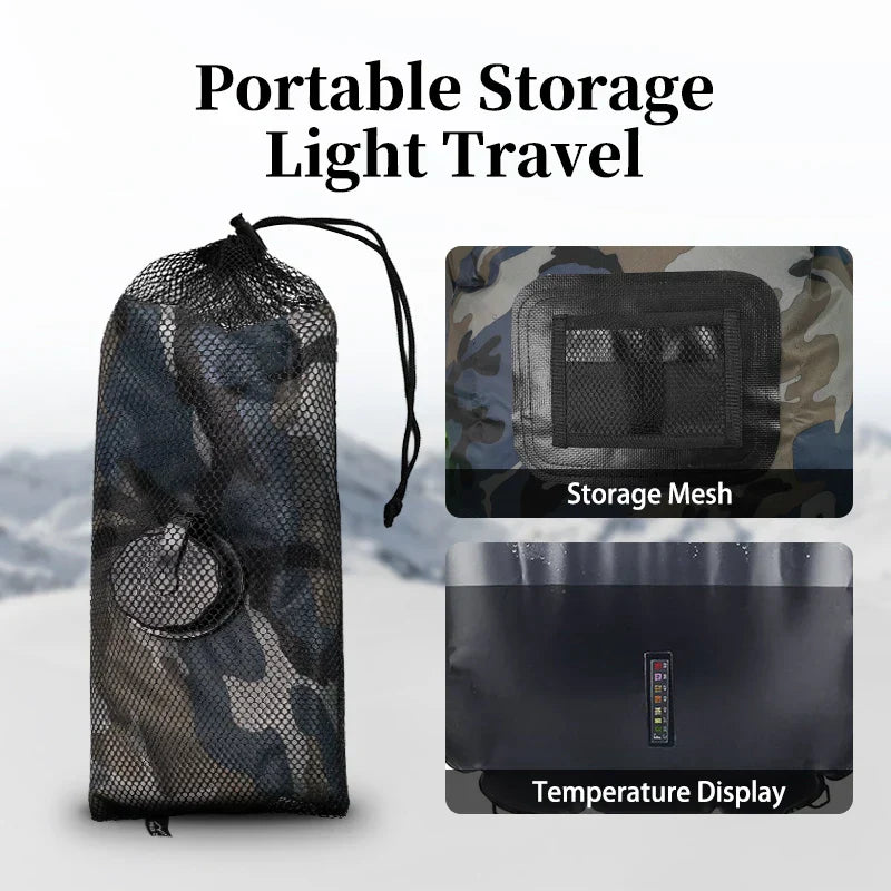 Carvallo SunFlow | 20L volym | Bärbar & Självuppvärmande | Med duschhuvud & slang Carvallo