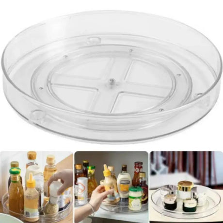 Carvallo 360 Svängbar förvaringsbox | 360° Organizer för kök & kosmetik | Halkfri & platsbesparande | Ø 28 cm Carvallo