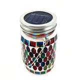 Carvallo LumoMosa Solarlaterne Mosaik LED | Hänglampa för trädgård och terrass | Vattentålig & Bärbar | 13 cm Hög Carvallo