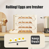 Carvallo RolloMaxx | 4-lagers äggorganisatör | Platsbesparande & Självrullande | Transparent design Carvallo