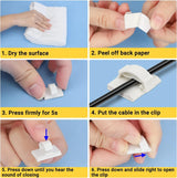 Carvallo Set WireTidy | 30-90 delar | Självhäftande & flexibel | För skrivbord, PC & laddkablar Carvallo