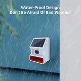 Carvallo-Utomhögtalare Securon 433S | 433 MHz Trådlös larmmodul med ljud & ljus | För GSM/WiFi larm system | Soldriven & väderbeständig Carvallo