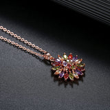 Skimrande Zircon Floral Halsband