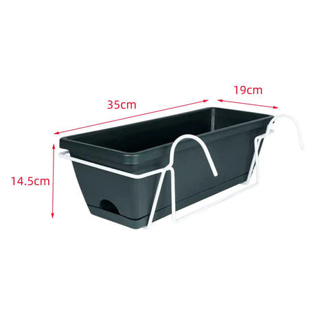 Carvallo planter box | For balcony railing | With drainage tray & suspension | Robust & weatherproof Carvallo