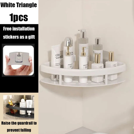 Carvallo Pro | Hörnduschhylla utan borrning | Aluminium | Rostfritt & Hållbart | Badrregal i Svart, Vitt, Silver eller Svart-Guld Carvallo