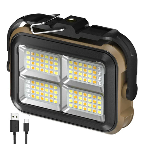 Carvallo Pro Solar-Arbetslampa | 3600 mAh Powerbank | 1000 Lumen | Färgtemperatur justerbar | Sol- & USB-C-laddning | IPX4 Vattentålig Carvallo