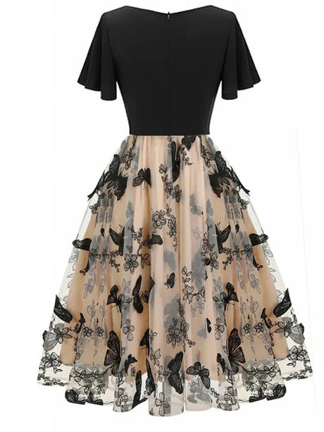 Festklänning i broderad mesh-Dresses-Hemnix-Hemnix