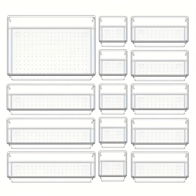 Carvallo Organizer Set | 18-delar | Transparent & Mångsidig | OrdixClear® Förvaringssystem Carvallo