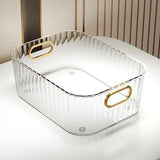 Carvallo förvaringslåda | Transparent med diamantstruktur | Guldhandtag & Öppen design | 25x15x10 cm Carvallo