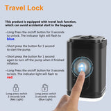 Carvallo Mini Luftpump | Ultra Kompakt & USB-C Uppladdningsbar | 5 Munstycken | 200L/min Effekt Carvallo