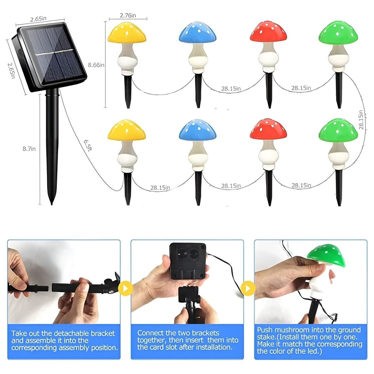 MushroomTwinkle Light - Vattentåliga svamp solfeenljus Carvallo