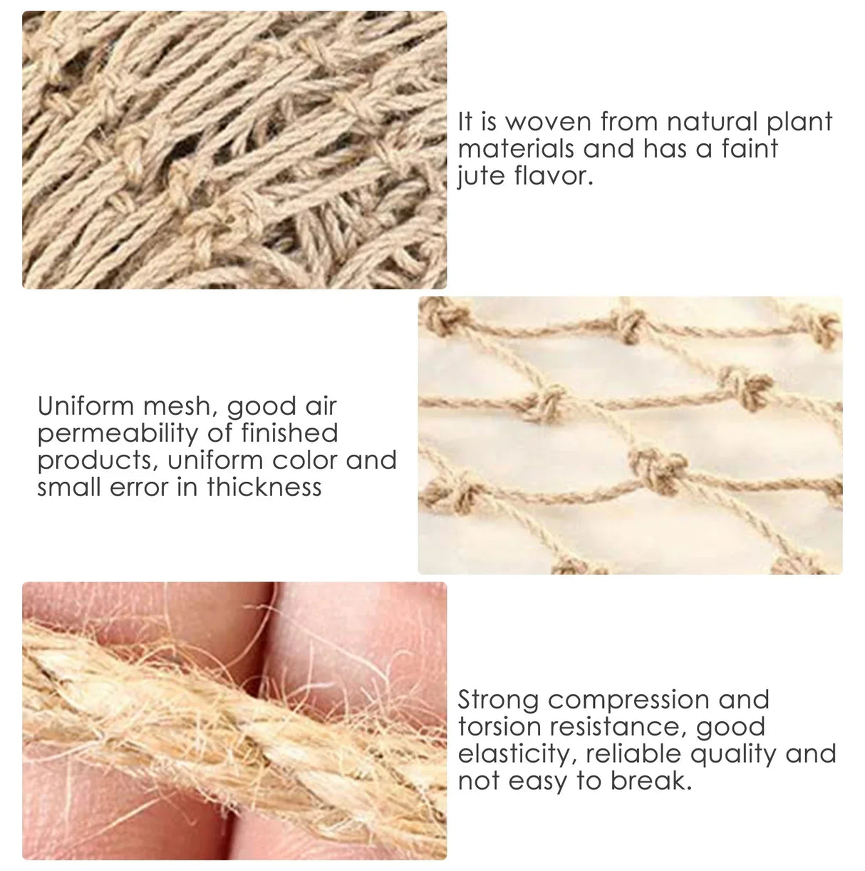 Carvallo EcoGrid växtnät av jute | Naturligt klätternät för trädgård & dekoration | 1 m² Carvallo