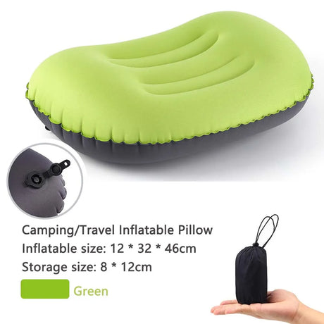 Carvallo Uppblåsbart Utomhus kudd | Komprimerbar & Fällbar | Nackstöd för Camping, Vandring & Resor Carvallo