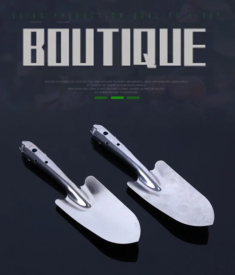 Carvallo Trädgårdsspade i rostfritt stål | Liten handspade för blomjord och planteringsarbete | Idealisk för suckulenter, krukor och trädgårdsarbete Carvallo