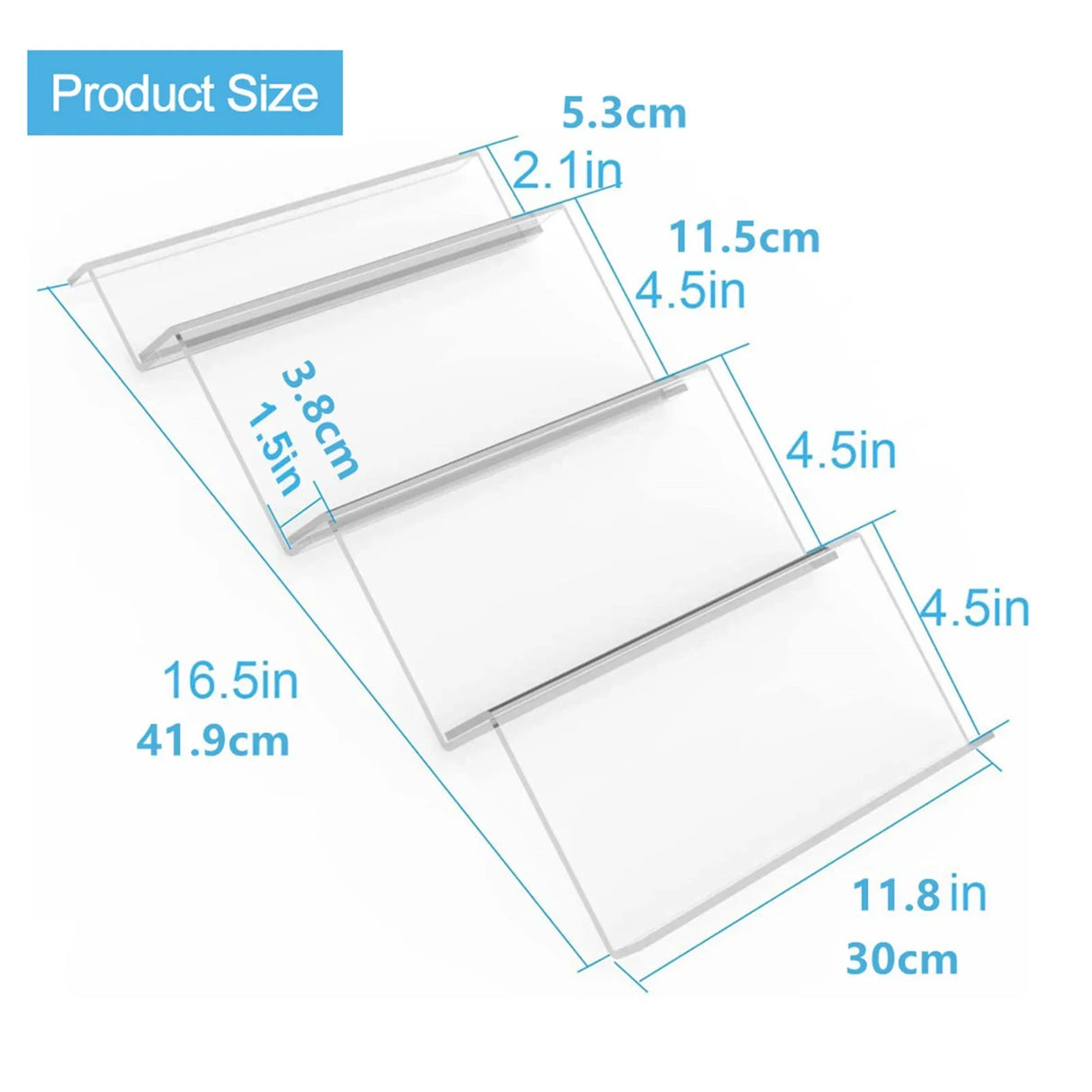 Carvallo SpiceView | Sned akrylhylla för bättre översikt | 4-delars set | 41,9 × 30 × 3,8 cm Carvallo