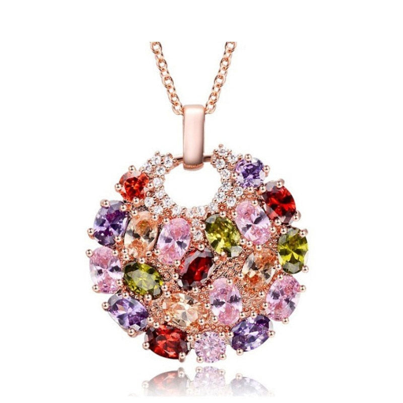 Skimrande Zircon Floral Halsband