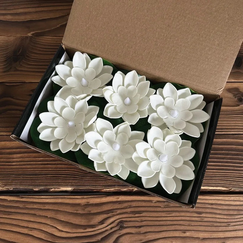 Carvallo Lotuslampa LUMILYA | LED Vattensensor | Varmvitt ljus | För damm, trädgård & fester Carvallo