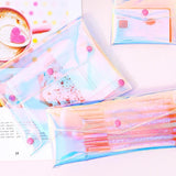 Carvallo Kosmetiktasche Transparent | Laser-effekt Kulturbeutel | För smink, pennor & resor | Vattentät & stilig Carvallo