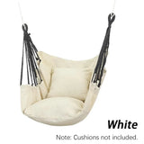 Carvallo Hängesessel | 250 kg bärkraft | För balkong, trädgård & vardagsrum | Mjuk bomullsblandning – Vit/Grå/Svart Carvallo