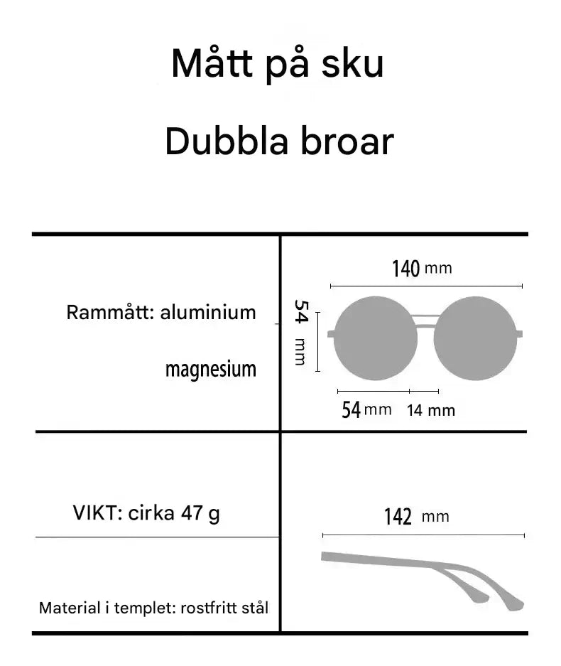 Solvyn – Justerbara Runda Solglasögon för Män & Kvinnor | Polariserade med ND-Liknande Filter och Retrostil-Sunglasses-BB-Hemnix