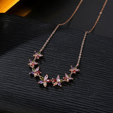 Skimrande Zircon Floral Halsband