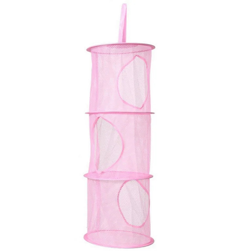 Carvallo Kids Hängende Förvaringskorg i Nätmaterial | 3-lagers Organiser för Leksaker, Tvätt & Accessoarer – 75×27 cm Carvallo