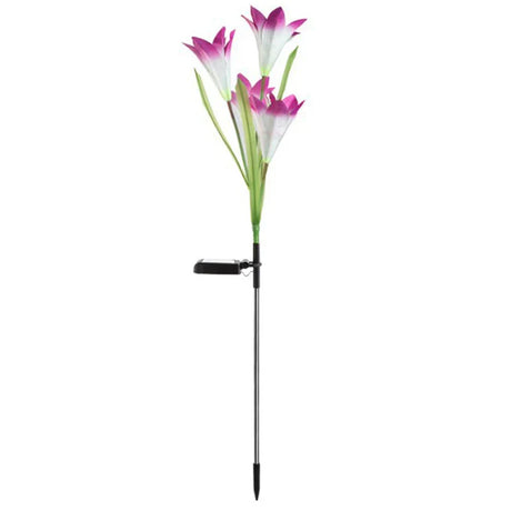 Carvallo SolarBloom Solar Trädgårdslampor LED Liljor | Dekolampa med ljussensor | För gård, gräsmatta & fester | Röd & Lila Carvallo