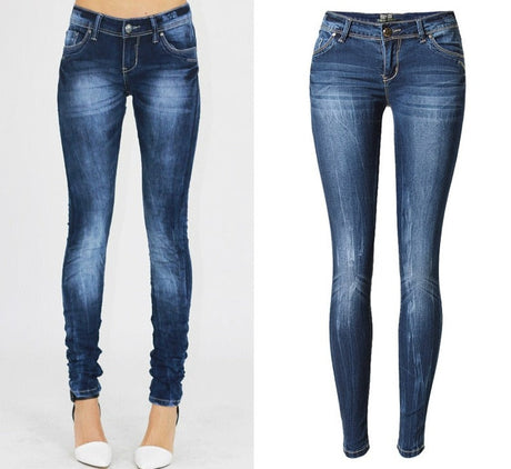 Kvinnan skinny jeans-Clothes for women-Hemnix-Blå-34-Hemnix