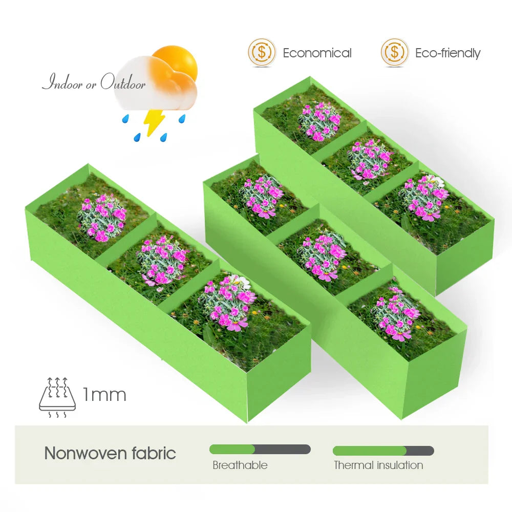 Carvallo GrowZone 21 Höjd bädd planteringspåse 90x30x20 cm | 21 Gallon | 3-kammarsystem | Andningsbart tyg med dränering | Fällbar & Återanvändbar Carvallo