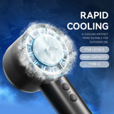 Carvallo AirCool Mini Handfläkt med kylfunktion | 5 hastigheter | LED-display & USB-laddning | Tyst & Bärbar | För resor, kontor & utomhus Carvallo