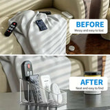 Carvallo Organizer BambuGrid 4-fack | Fjärrkontrollhållare & Förvaringsbox | Bambu & Plast | För Kontor, Bad & Vardagsrum Carvallo