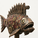 Steampunk Gearfish Sculpture – Invecklad metallkonst med industriell charm MILA Sverige