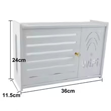 Carvallo WallRack vägg hylla för WLAN-router & TV-tillbehör | kabelbox med ventilation | vit | vattentålig & luktfri Carvallo