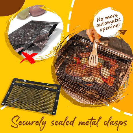 GrillMaster - Återanvändbara grillpåsar i nät – Non-stick grillpåsar MILA Sverige