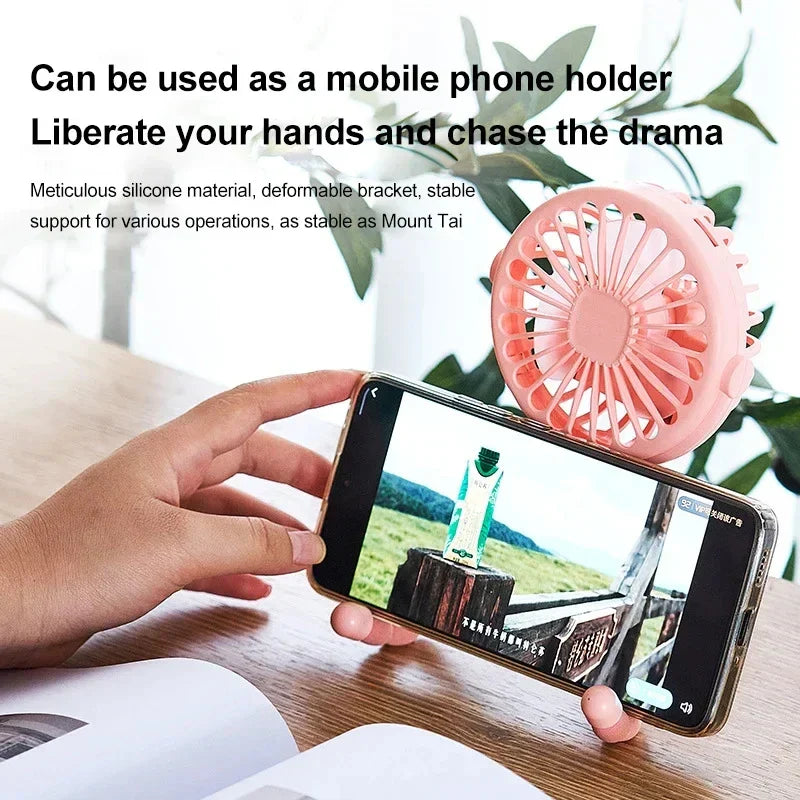 Carvallo-Ventilator OctoBreeze | 360° roterande | Fällbar & USB-batteri | För kontor, resa & utomhus Carvallo