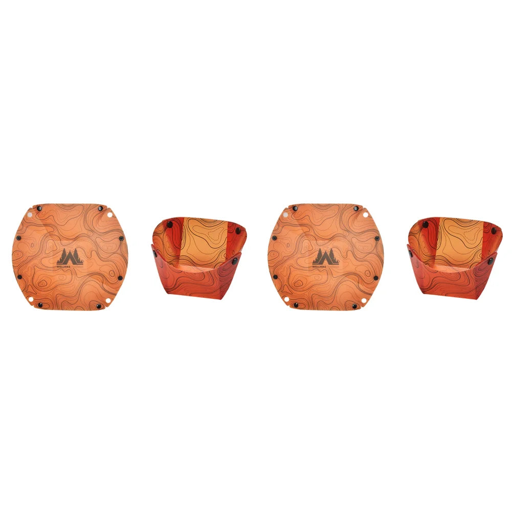 Carvallo Fällbart Utomhus-Service | Ultralätt & Återanvändbar | Livsmedelsäker & Platsbesparande | För Camping, Vandringsleder & Picknick Carvallo