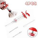 Carvallo Marinadenspruta | Köttspruta för BBQ & stekning | Med rostfria nålar för vätske- & kryddmarinader | 60 ml volym Carvallo